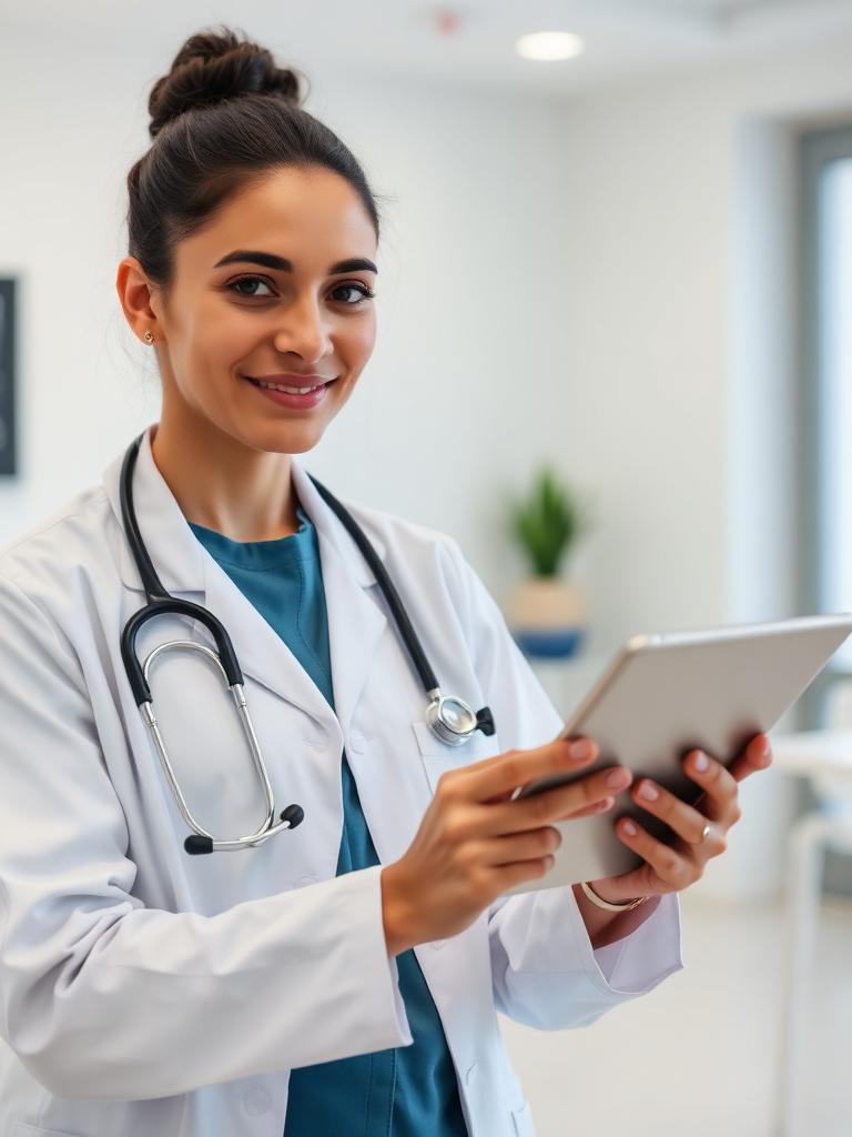 Clinician with results